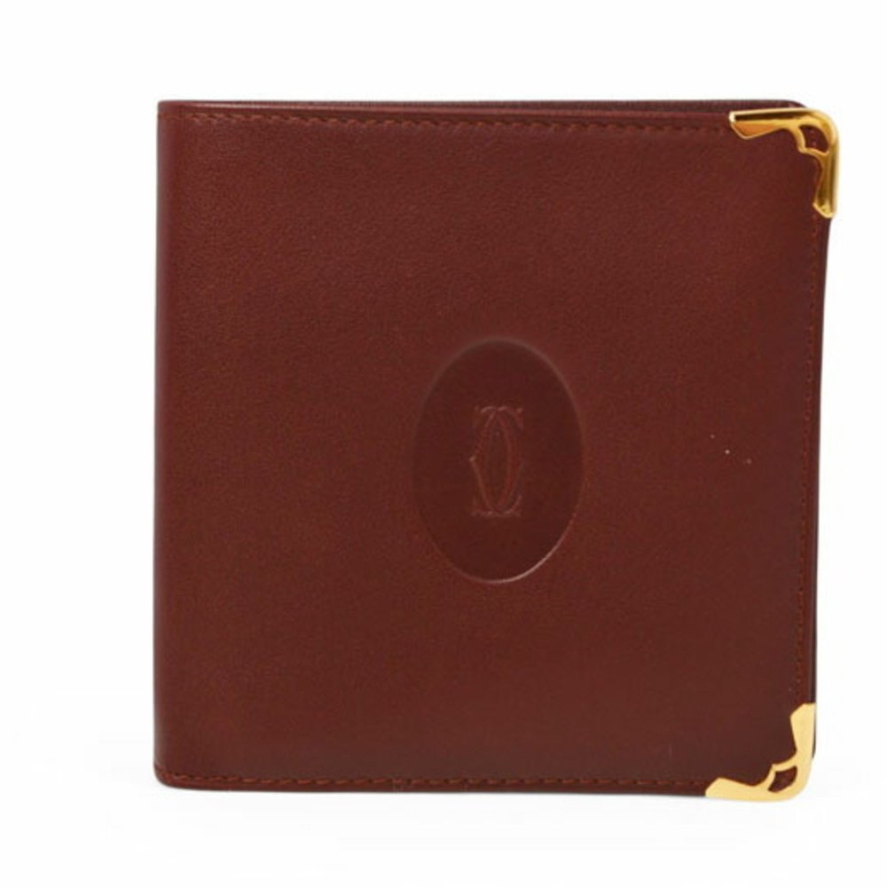 Cartier bifold wallet, men's Must de Cartier, Bordeaux